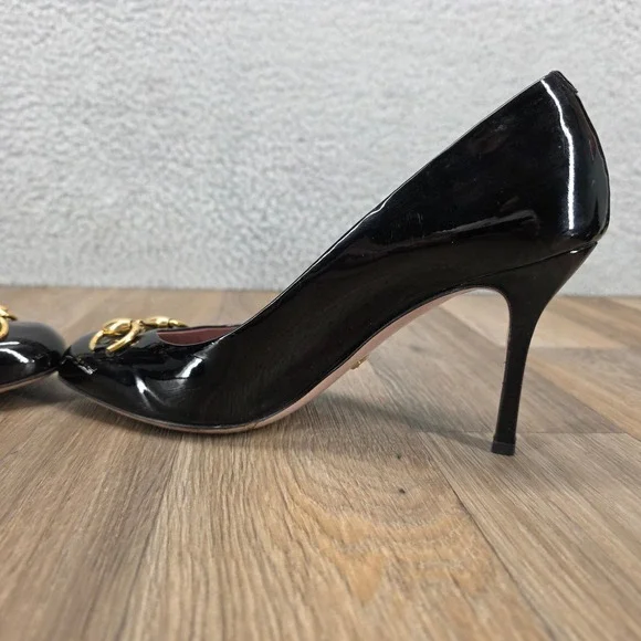Gucci Black Patent Leather Horsebit Pumps Heels Women's Size 38 US 8 - Picture 10 of 14